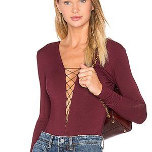 T by Alexander Wang Lace Up Long Sleeve Bodysuit